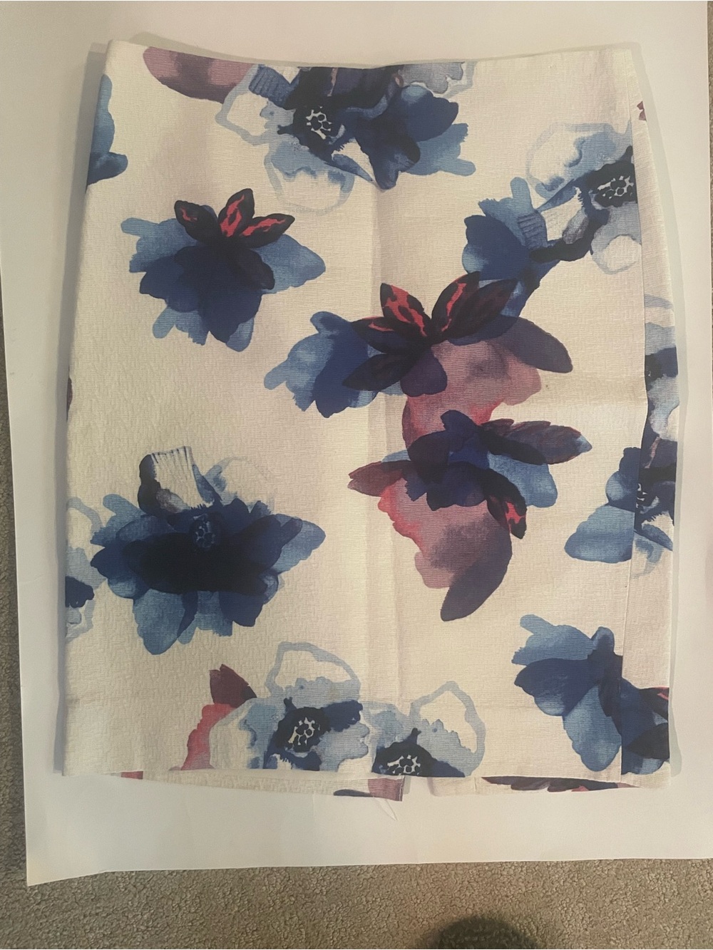 Banana Republic Floral Skirt Size 8 Blue Pink White Pencil